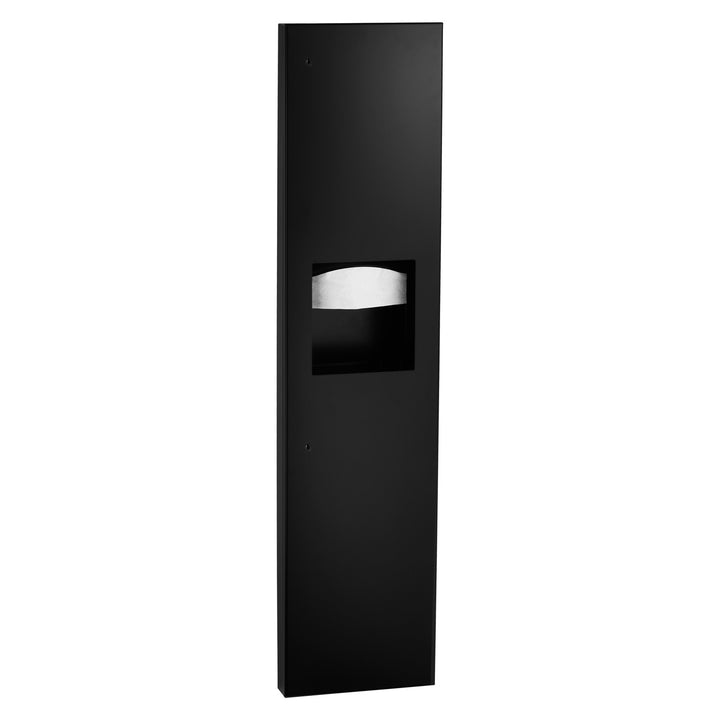 Bobrick B-38032.MBLK Semi-Recessed Paper Towel Dispenser and Waste Receptacle, Matte Black — product view