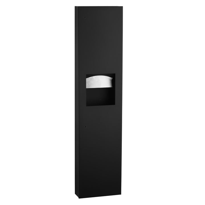 Bobrick B-380349.MBLK Surface-Mtd. Paper Towel Disp., Waste Receptacle, Matte Black — product view