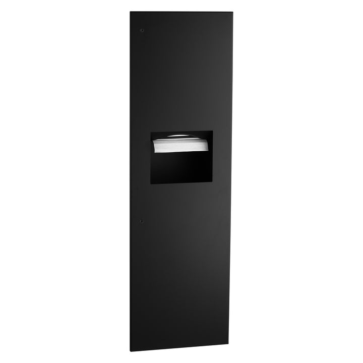 Bobrick B-39003.MBLK Paper Towel Dispenser and Waste Receptacle, Matte Black — product view