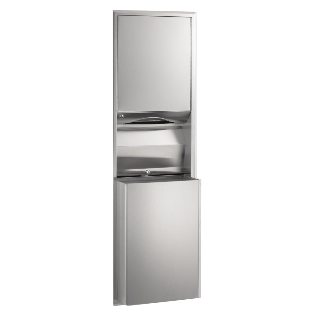 Bobrick B-3944 Convertible Towel Dispenser and 12-Gallon Waste Receptacle — product view