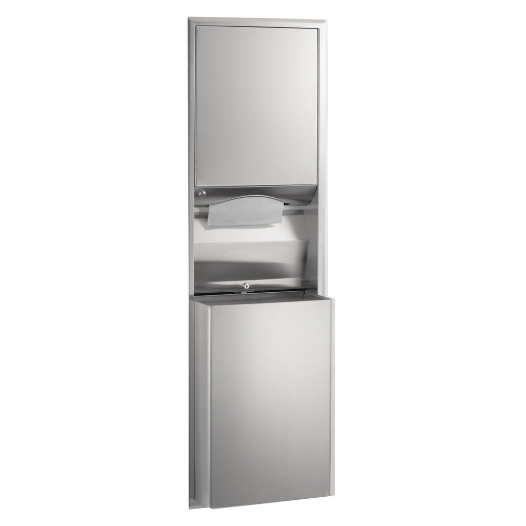 Bobrick B-3944 Convertible Towel Dispenser and 12-Gallon Waste Receptacle — alternate view 2