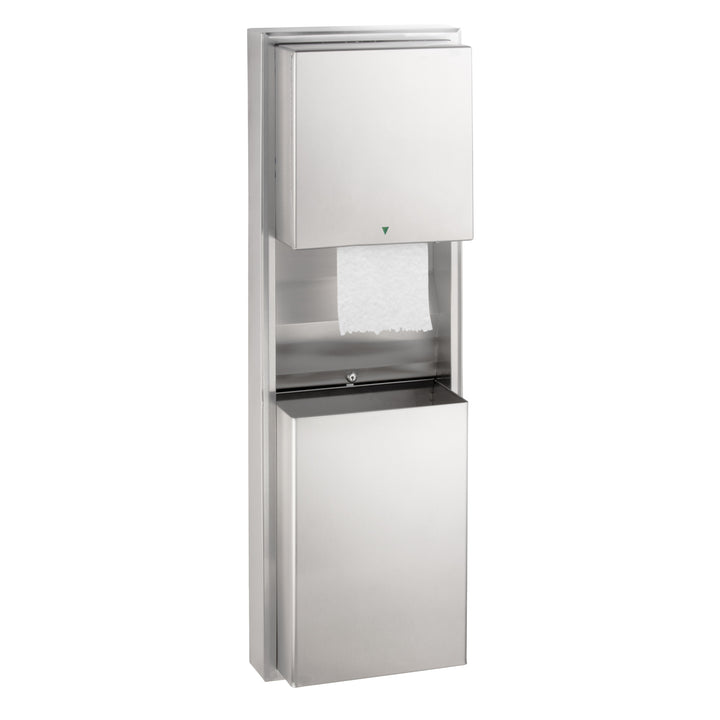 Bobrick B-3979 Surface-Mounted Convertible Paper Towel Dispenser/Waste Receptacle — product view