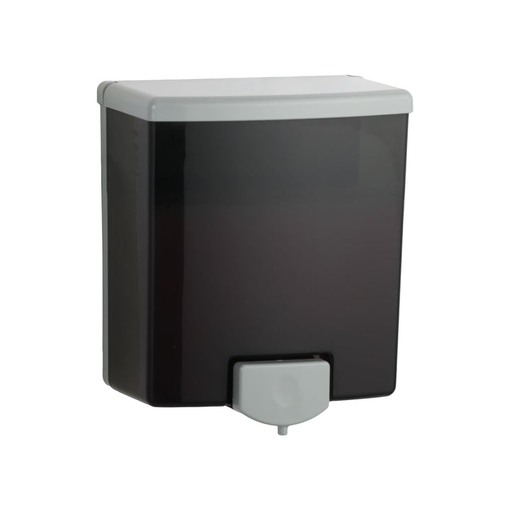 Bobrick B-40 Manual Liquid Soap Dispenser, 40 fl. oz., Black/Grey — product view