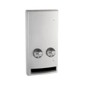 Bobrick B-47064C Semi-Recessed Push-Button Napkin/Tampon Vendor, Free no-coin Operation — product view