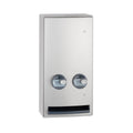 Bobrick B-47069C Surface-Mounted Push-Button Napkin/Tampon Vendor, Free no-coin Operation — product view