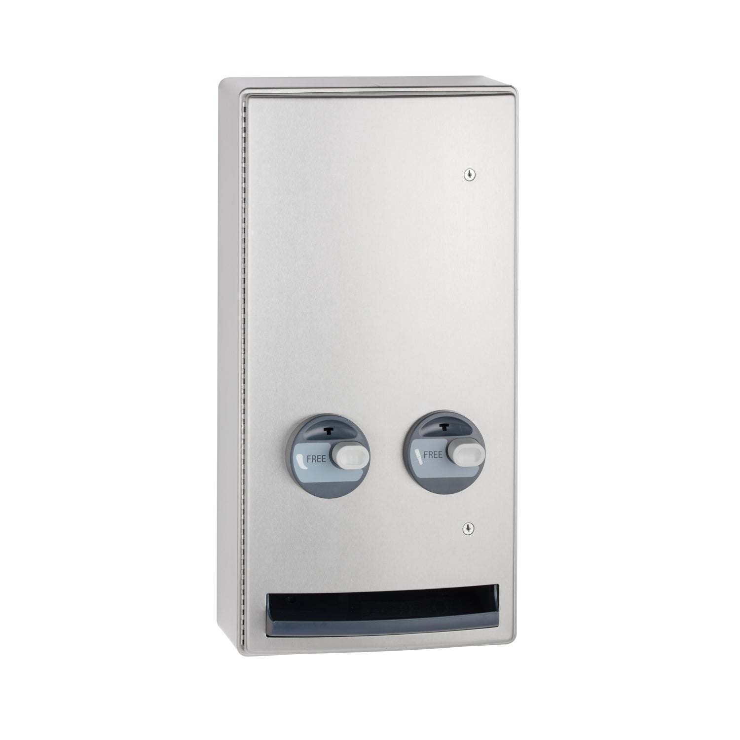 Bobrick B-47069C Surface-Mounted Push-Button Napkin/Tampon Vendor, Free no-coin Operation — product view
