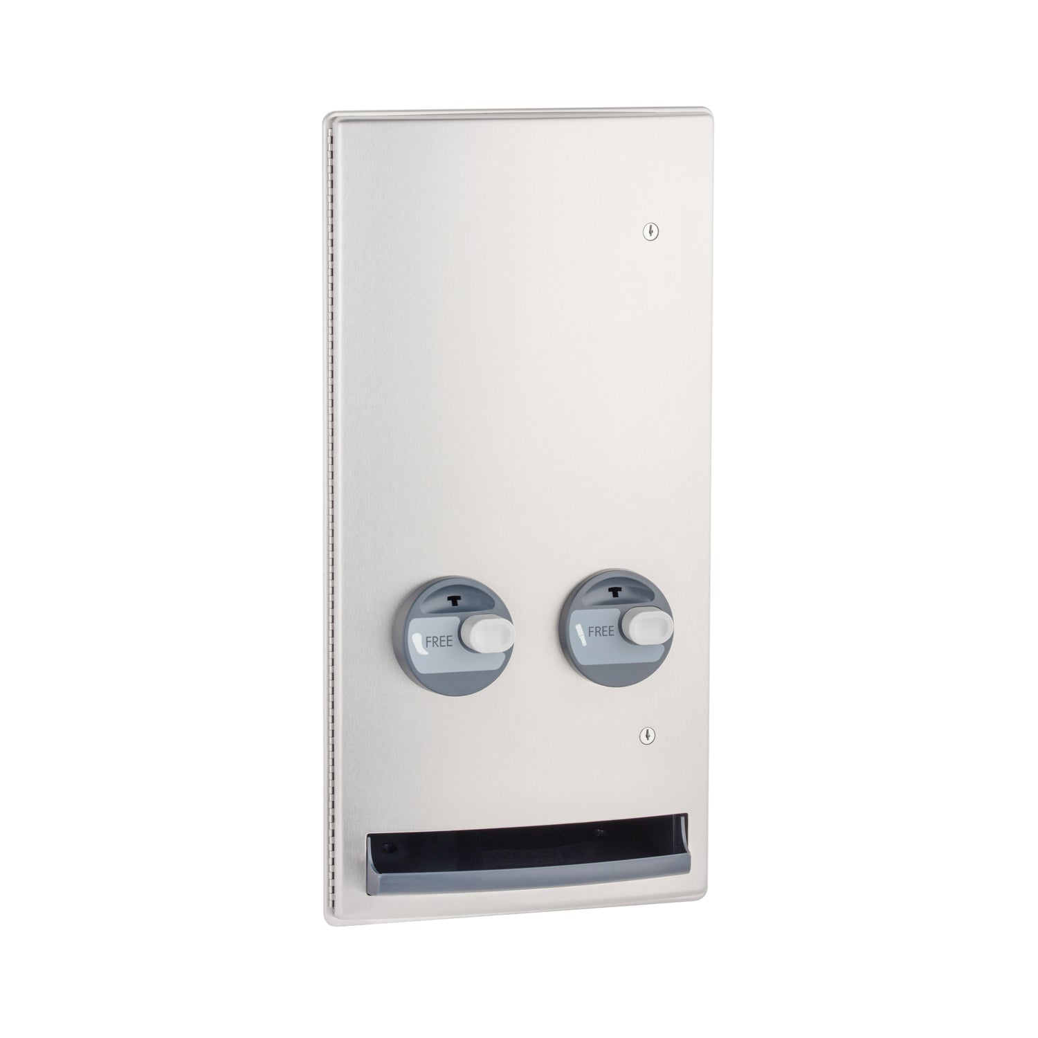 Bobrick B-4706C Recessed Push-Button Napkin/Tampon Vendor, Free no-coin Operation — product view