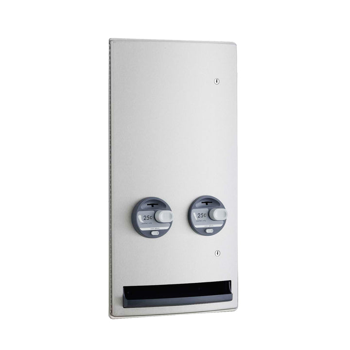 Bobrick B-4706 25 Recessed Push-Button Napkin/Tampon Vendor, Single-Coin 25¢ Operation — product view