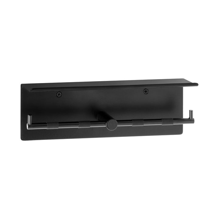 Bobrick B-540.MBLK Surface-Mounted Toilet Tissue Dispenser & Utility Shelf, Matte Black — product view