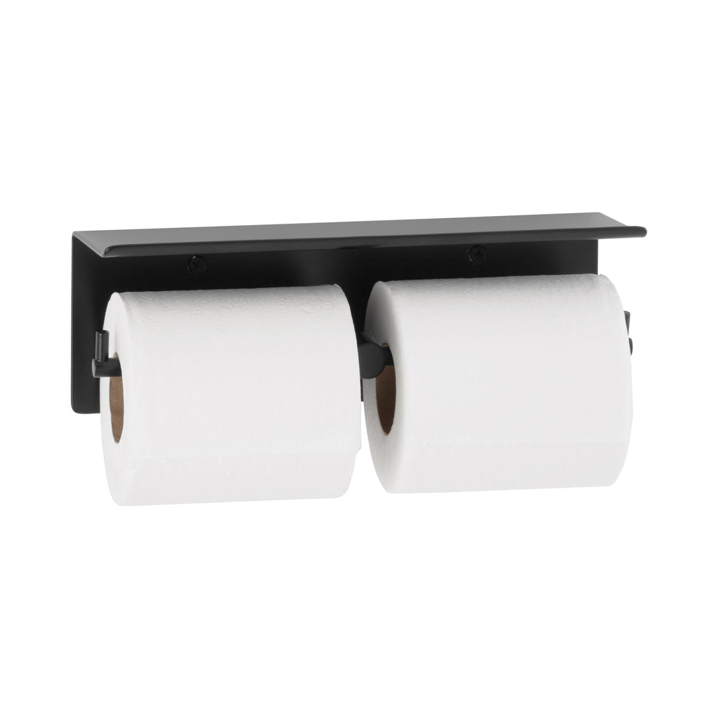 Bobrick B-540.MBLK Surface-Mounted Toilet Tissue Dispenser & Utility Shelf, Matte Black — alternate view 2