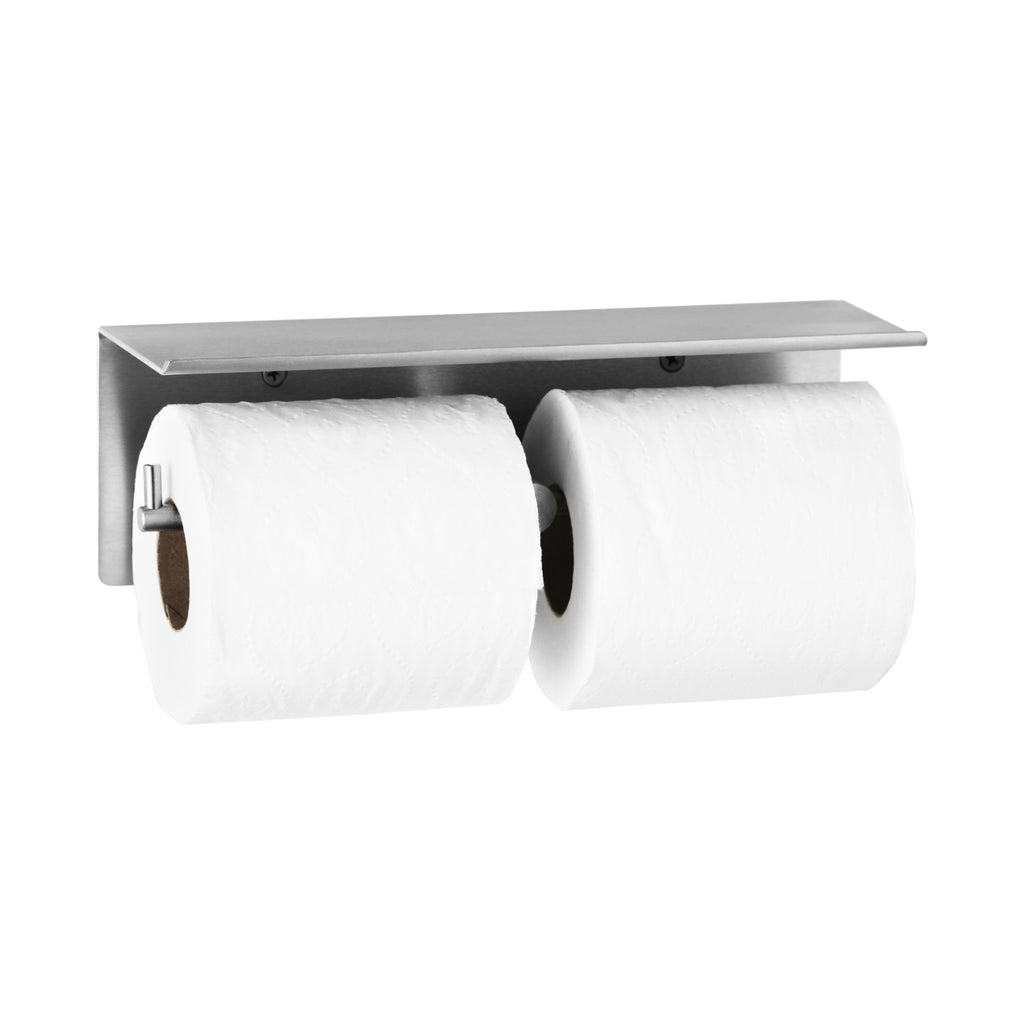 Bobrick B-540 Surface-Mounted Toilet Tissue Dispenser & Utility Shelf, Satin Finish — alternate view 2