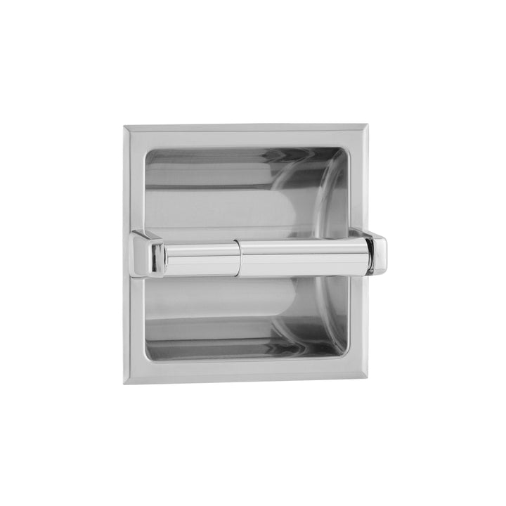 Bobrick B-667 Toilet Tissue Dispenser with Mounting Clamp, Bright-Polished Stainless Steel Finish — product view