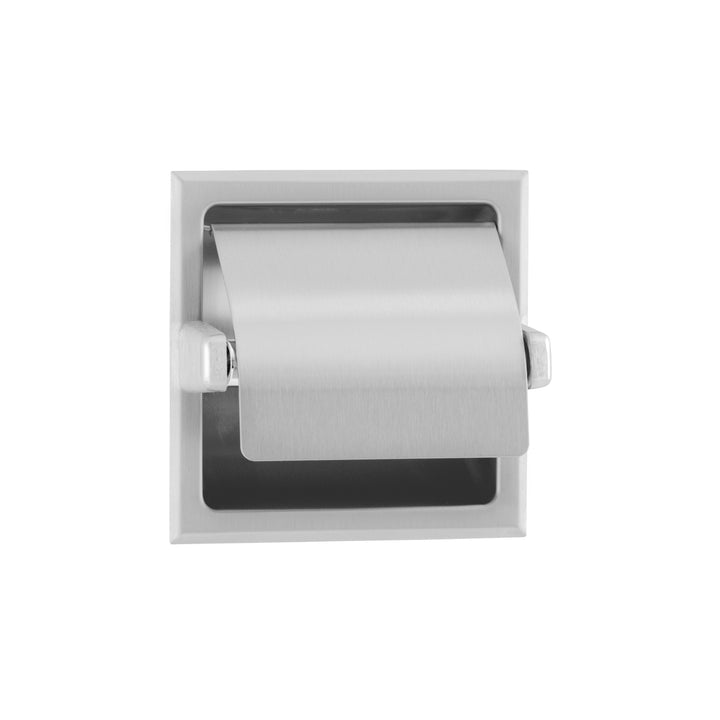 Bobrick B-6697 Toilet Tissue Dispenser with Hood, Mounting Clamp, Satin Finish — product view
