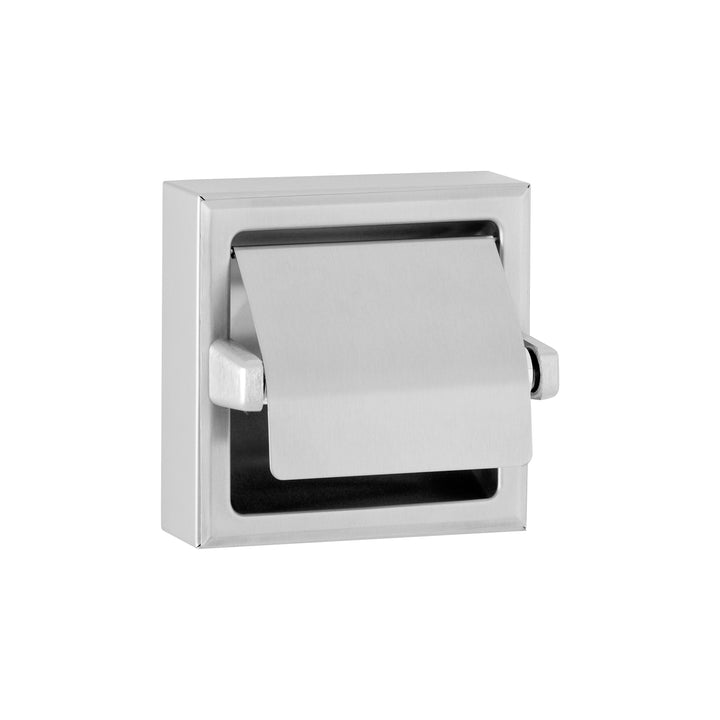 Bobrick B-66997 Surface-Mounted Toilet Tissue Dispenser with Hood, Satin Finish — product view
