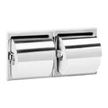 Bobrick B-699 Toilet Tissue Dispenser, Hoods, 2 Rolls, Mounting Clamp, Bright-Polished Stainless Steel Finish — product view