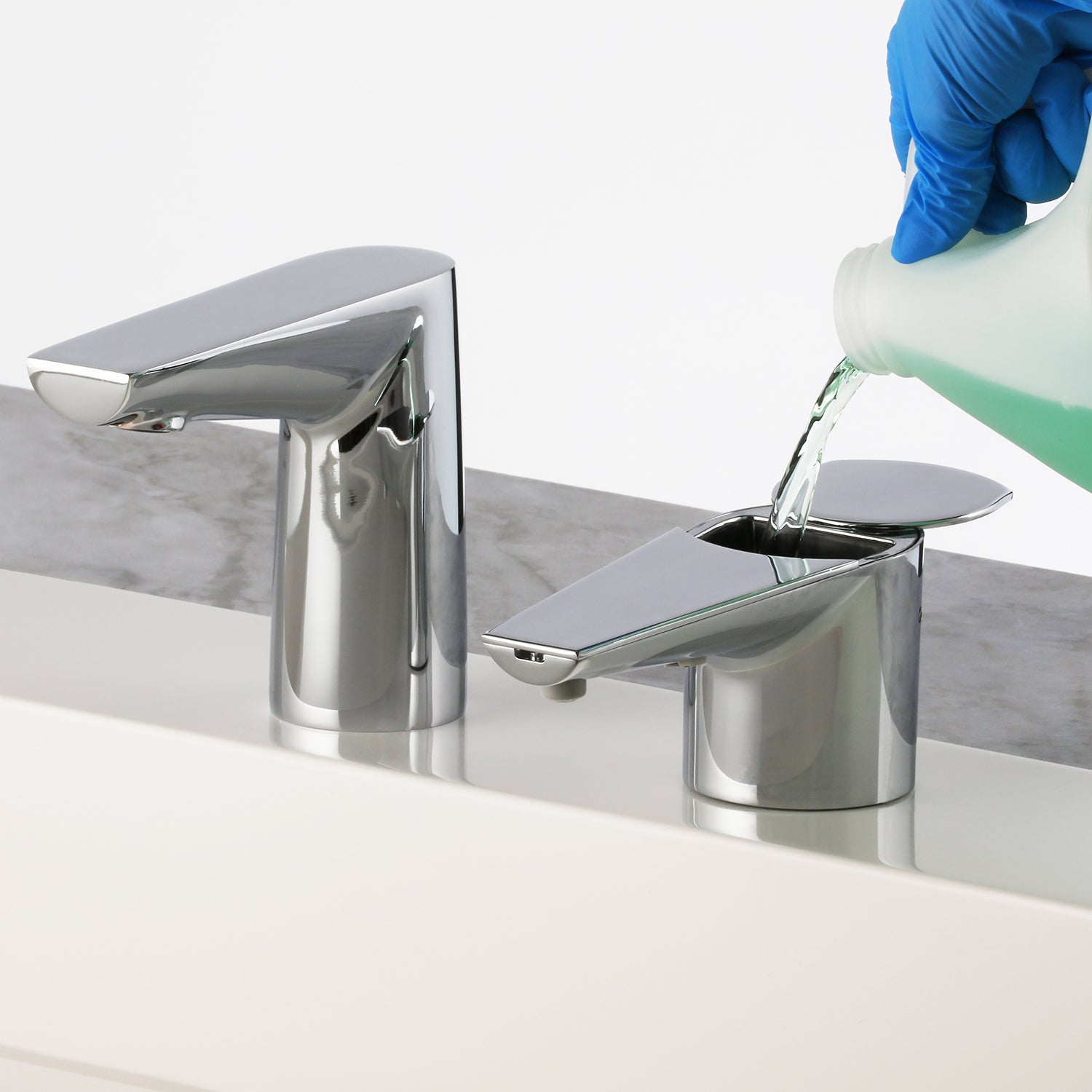 Bobrick B-868 NEW: Designer Series Automatic Top Fill Foam Soap Dispenser, Polished Chrome — alternate view 2