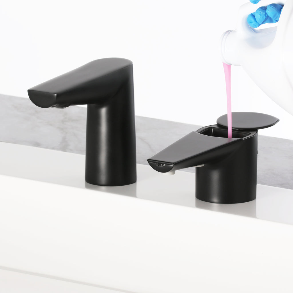 Bobrick B-872 NEW: Designer Series Automatic Top Fill Liquid Soap Dispenser, Matte Black — alternate view 2