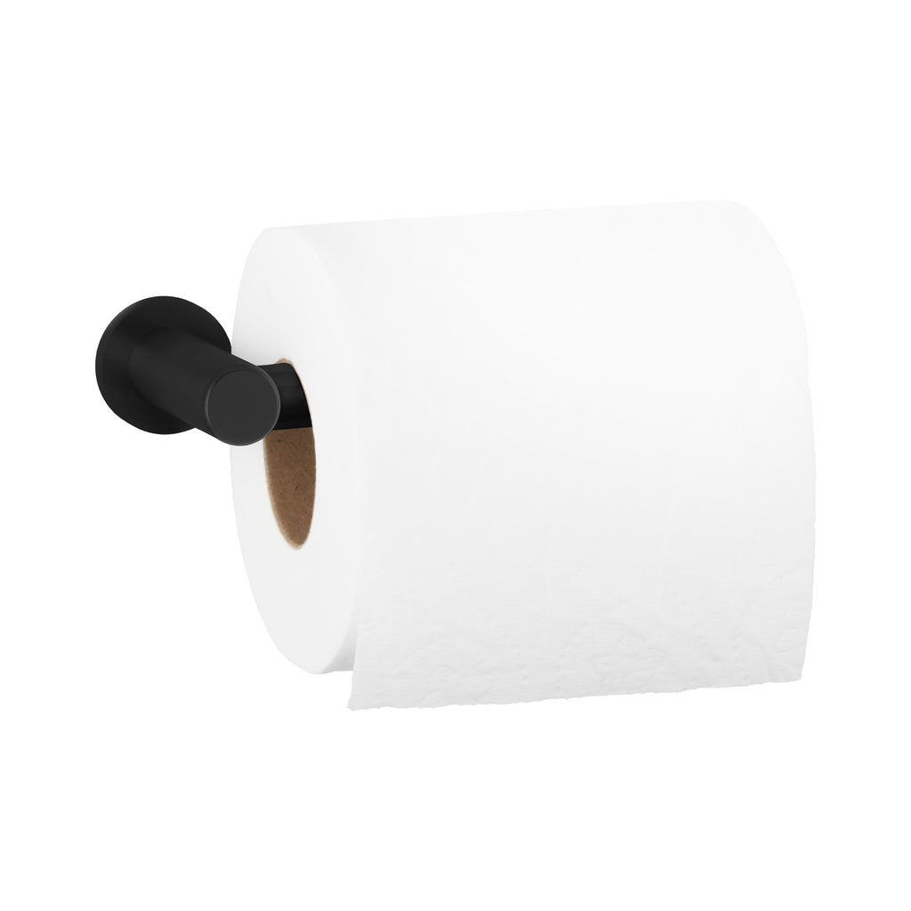 Bobrick B-9543.MBLK FINO Surface-Mounted Single Toilet Roll Holder, Matte Black — alternate view 2