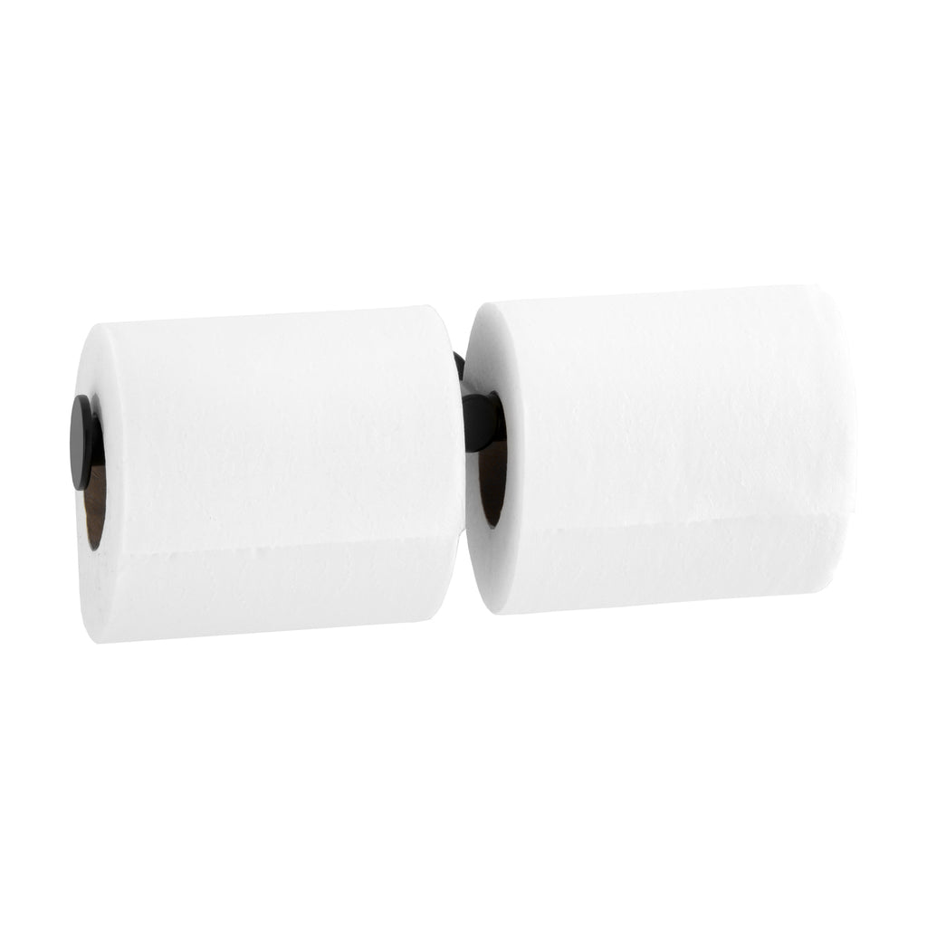 Bobrick B-9547.MBLK FINO Surface-Mounted Double Toilet Roll Holder, Matte Black — alternate view 2