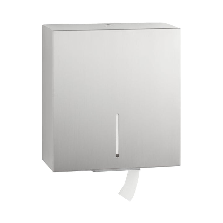 Bobrick B-9890 Surface-Mounted Jumbo Toilet Roll Holder, Fino Collection, Satin Finish — product view