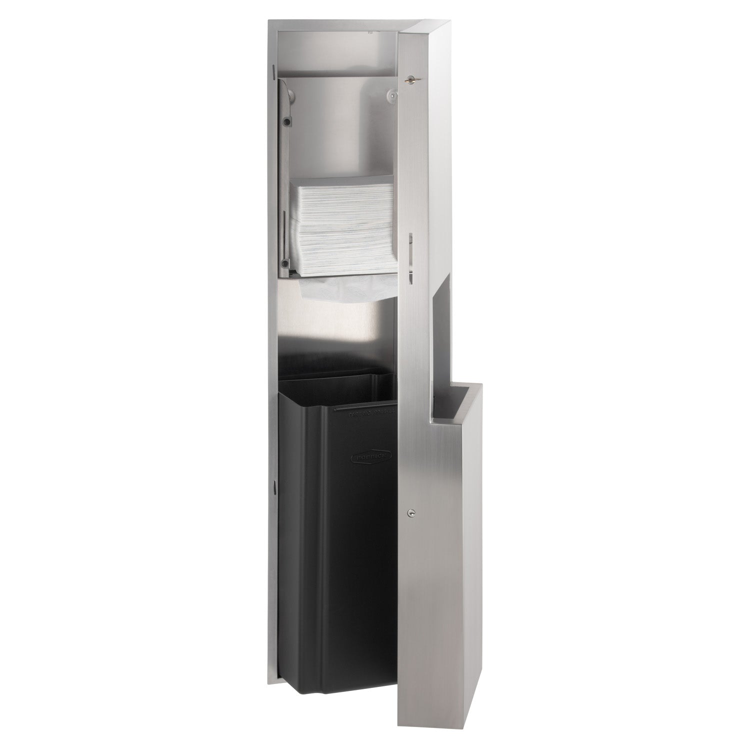 Bobrick B-9944 FINO Semi-Recessed Towel Dispenser and Waste Receptacle — alternate view 4