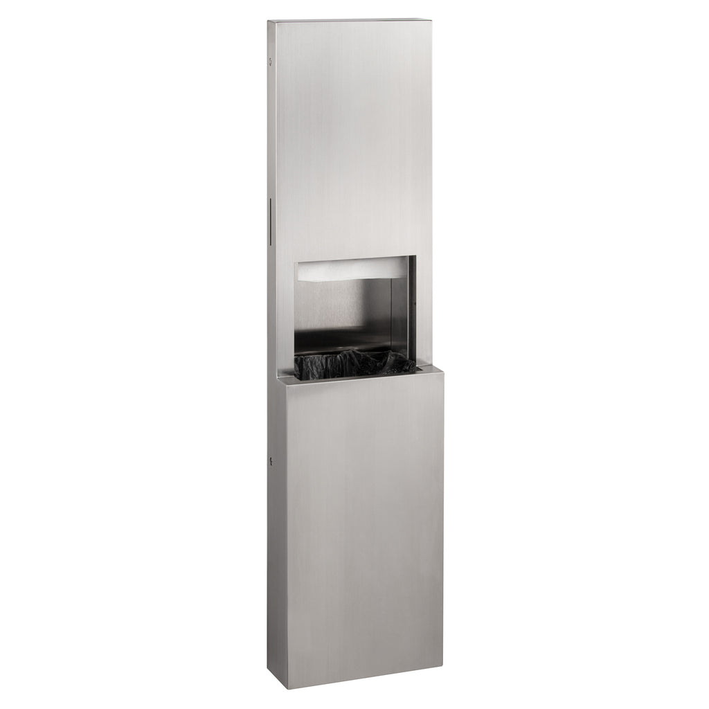 Bobrick B-9944 FINO Semi-Recessed Towel Dispenser and Waste Receptacle — product view