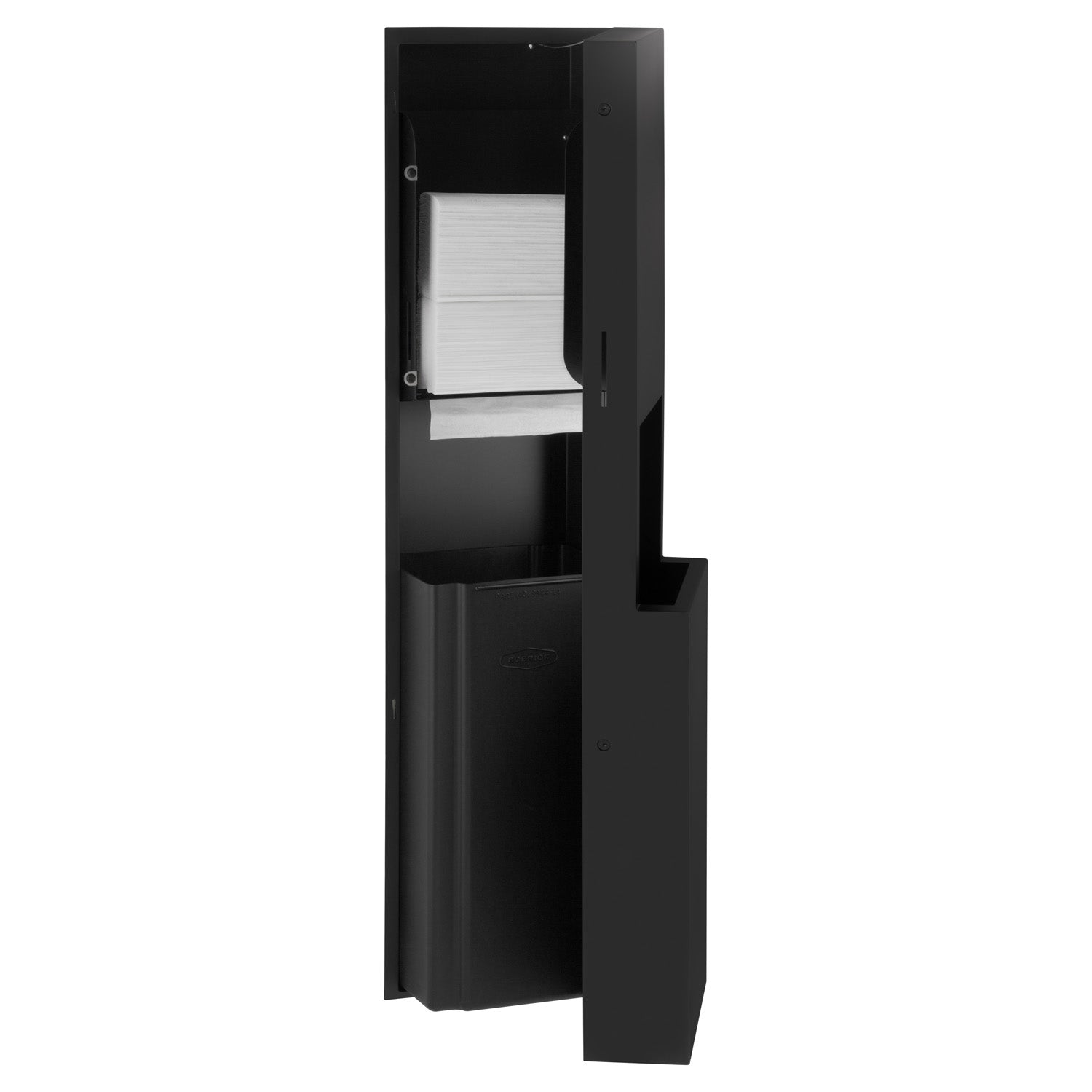 Bobrick B-9944.MBLK FINO Semi-Recessed Paper Towel Dispenser & Waste 8.5 gal — alternate view 3