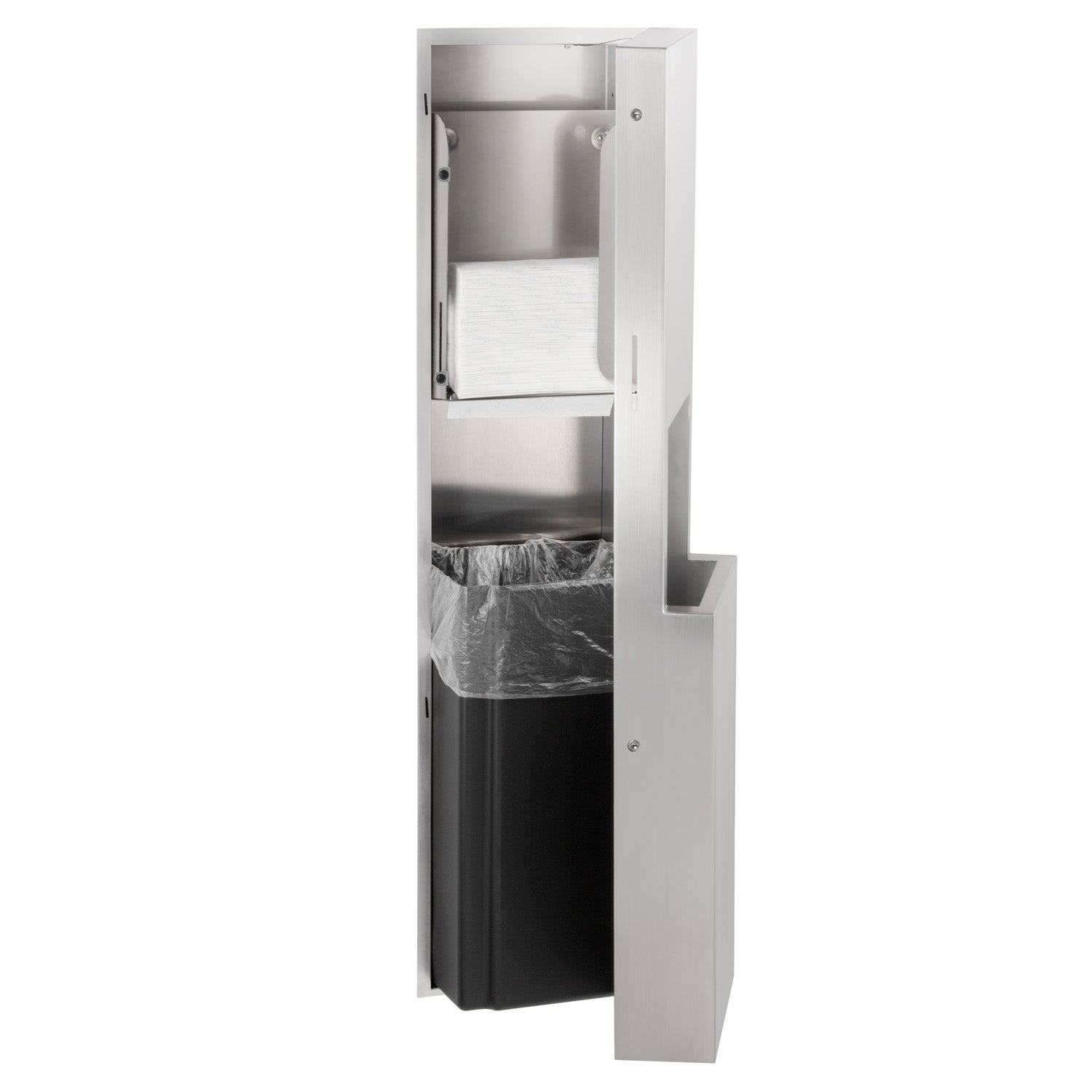 Bobrick B-9944 FINO Semi-Recessed Towel Dispenser and Waste Receptacle — alternate view 3