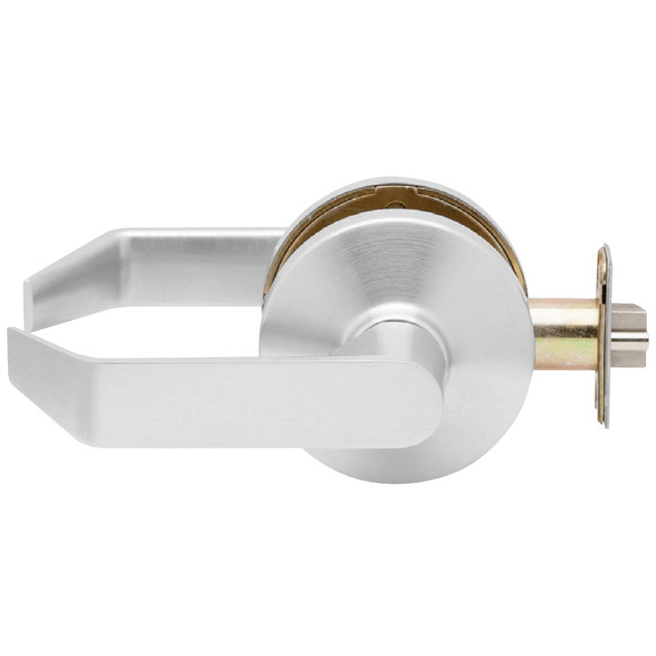 Falcon B Series Dane lever passage representative supplier image in satin chrome; ordered finish is listed on the product page