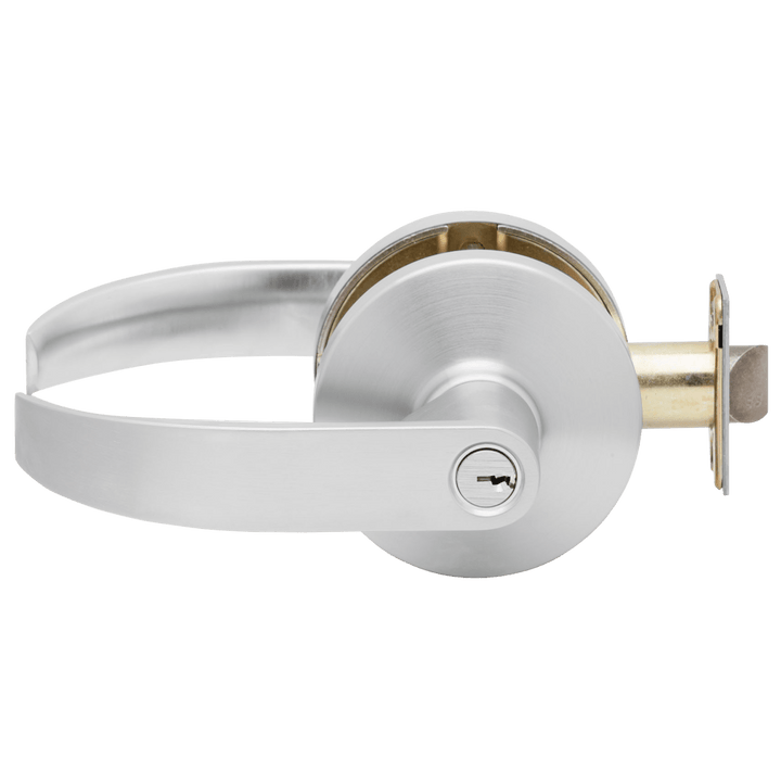 Falcon B Series Quantum lever cylinder representative supplier image in satin chrome; ordered finish is listed on the product page