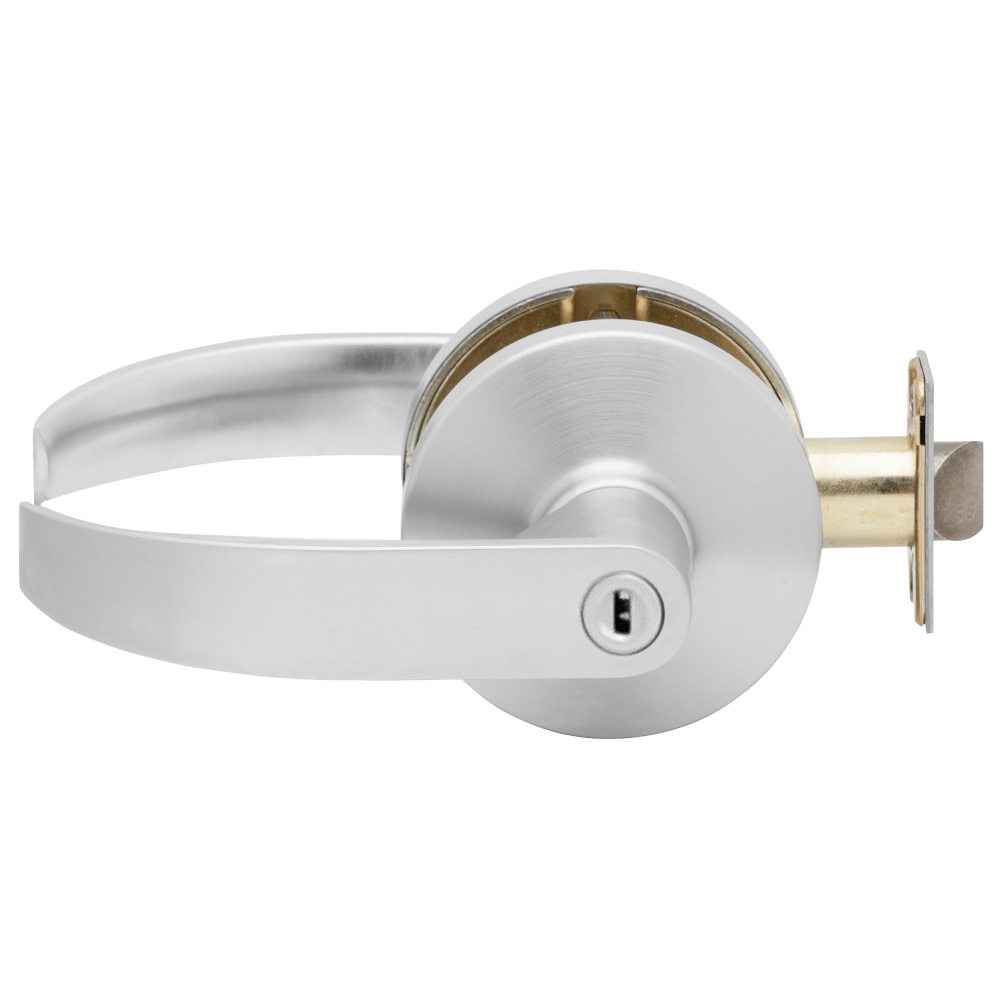 Falcon B Series Quantum lever privacy representative supplier image in satin chrome; ordered finish is listed on the product page
