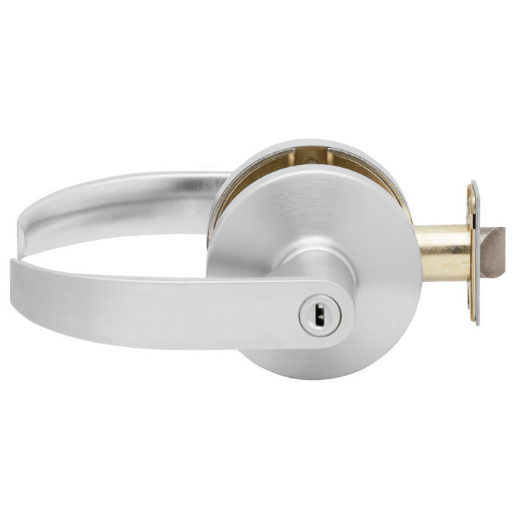 Falcon B Series Quantum lever privacy representative supplier image in satin chrome; ordered finish is listed on the product page