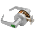 Falcon T Series Dane lever conventional core cylinder representative supplier image in satin chrome; ordered finish is listed on the product page