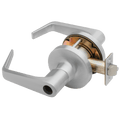 Falcon T Series Dane lever less cylinder representative supplier image in satin chrome; ordered finish is listed on the product page