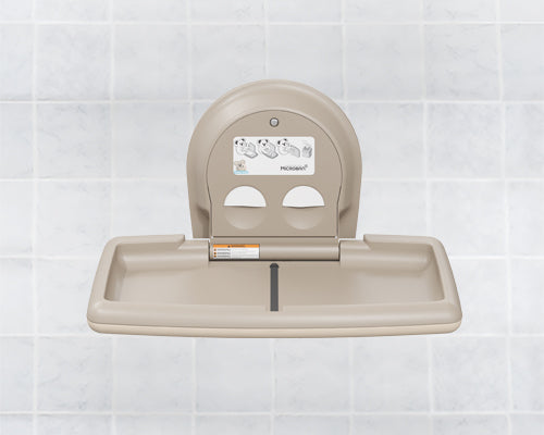 KB300 Baby Changing Station, Plastic Horizontal Beige — alternate view 2
