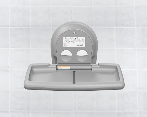 KB300 Baby Changing Station, Plastic Horizontal Gray — alternate view 2
