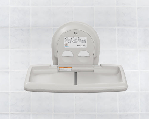 KB300 Baby Changing Station, Plastic Horizontal White Granite — alternate view 2