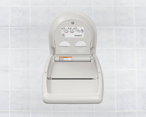 KB301 Baby Changing Station, Vertical, White Granite — alternate view 2