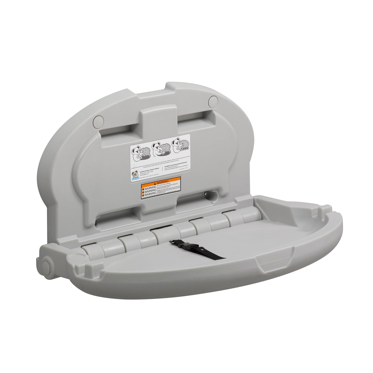 KB208 Oval Baby Changing Station - Gray — alternate view 4
