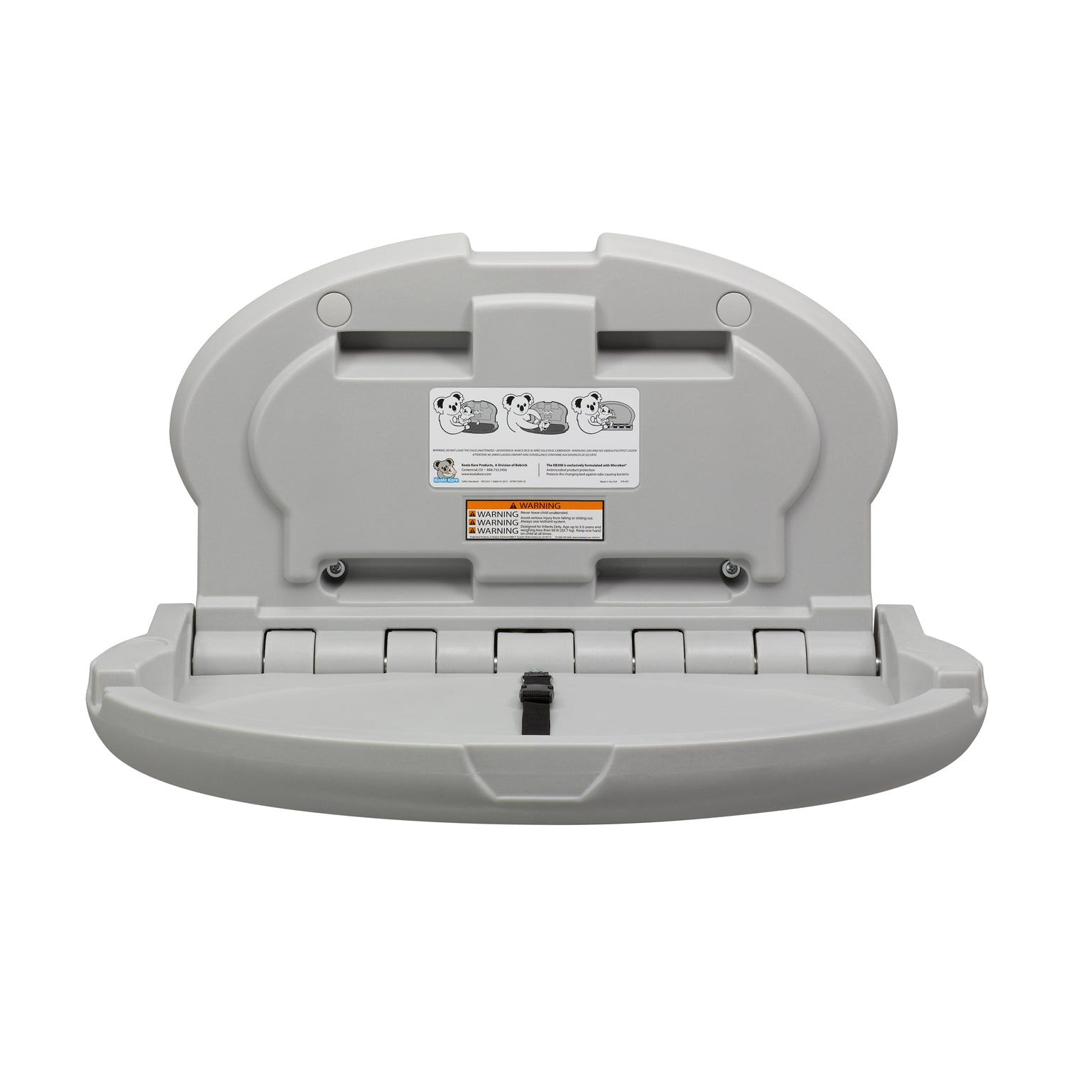 KB208 Oval Baby Changing Station - Gray — alternate view 2