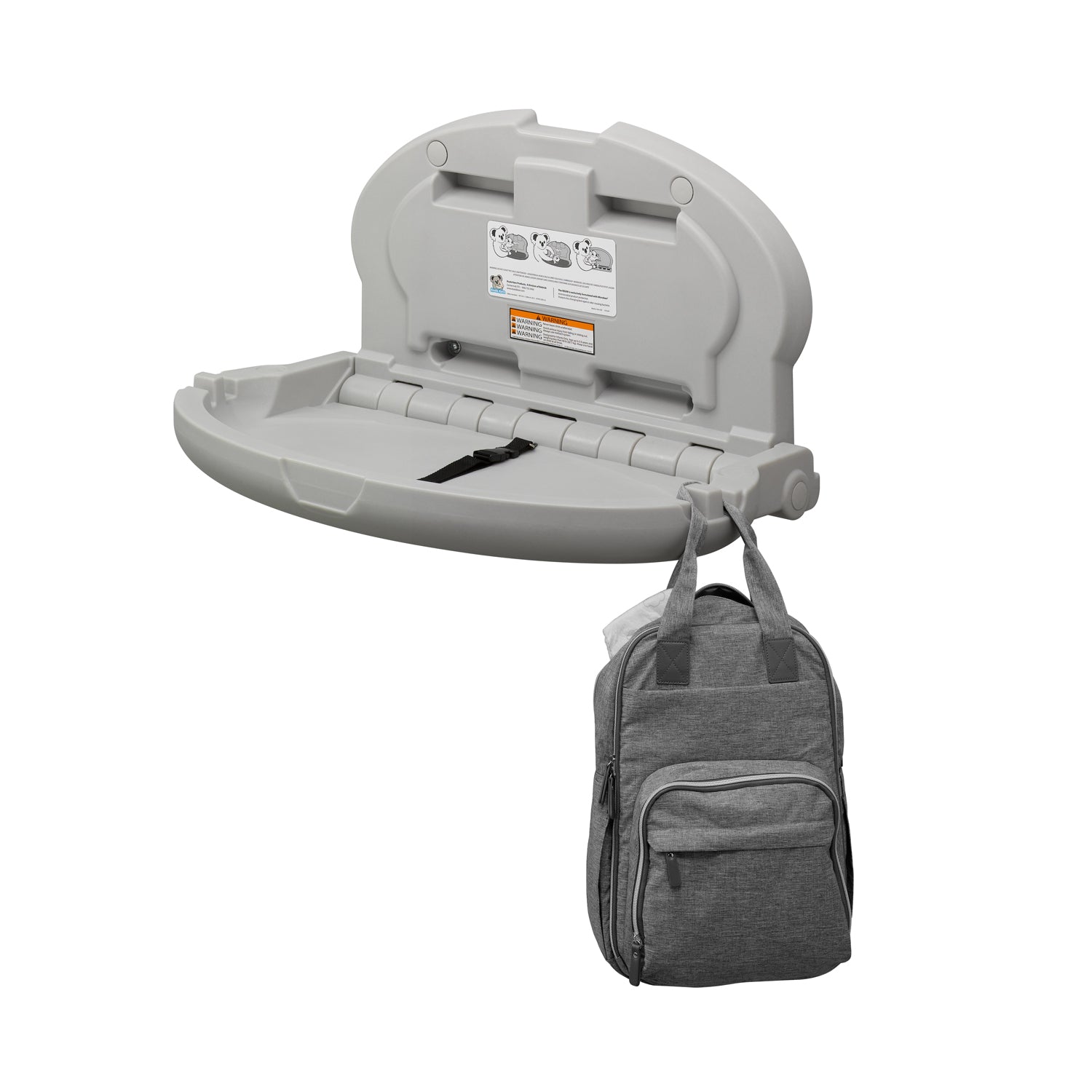 KB208 Oval Baby Changing Station - Gray — alternate view 9