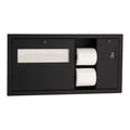 Bobrick B-3092.MBLK Recessed-Mounted Toilet Tissue, Seat-Cover Dispenser and Waste Disposal, Right Side, Matte Black — manufacturer product image