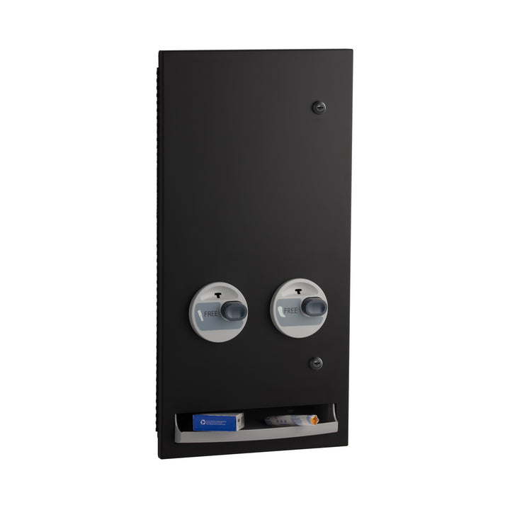 Bobrick B-37063.MBLK C Recessed Napkin / Tampon Vendor, Free Vend Operation, Matte Black — manufacturer product image