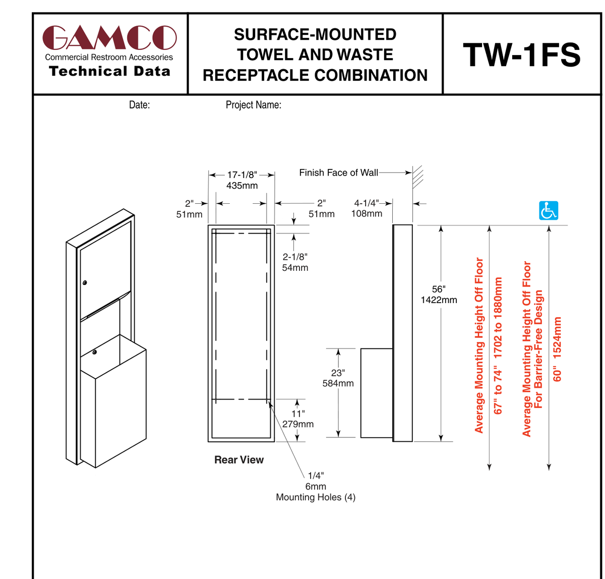 GAMCO TW-1FS manufacturer visual evidence