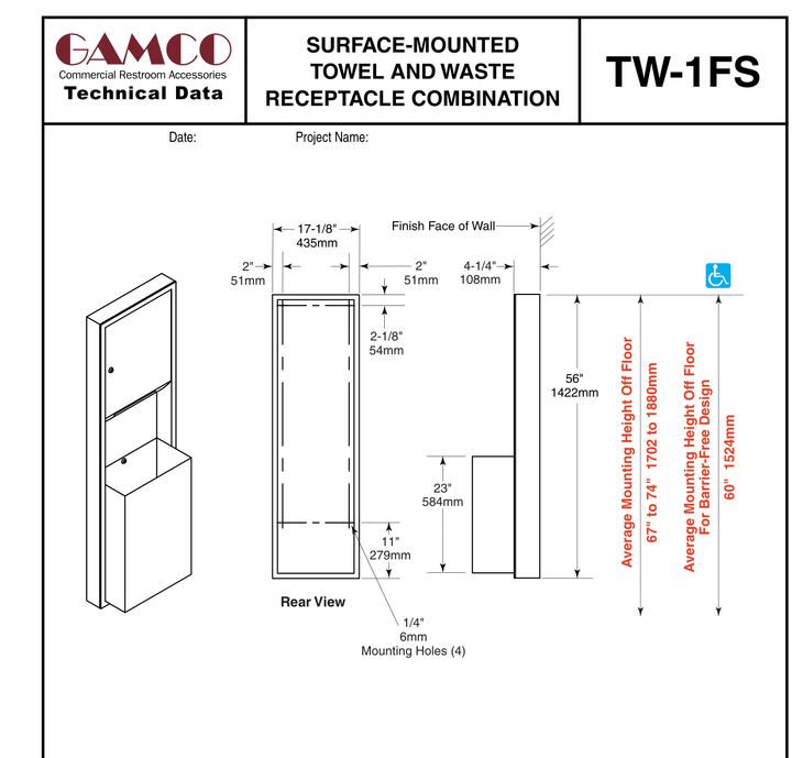 GAMCO TW-1FS manufacturer visual evidence