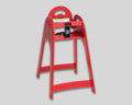 Koala KB105-03-KD red Designer high chair shown assembled; ships unassembled