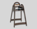 Koala KB105-09-KD brown Designer high chair shown assembled; ships unassembled